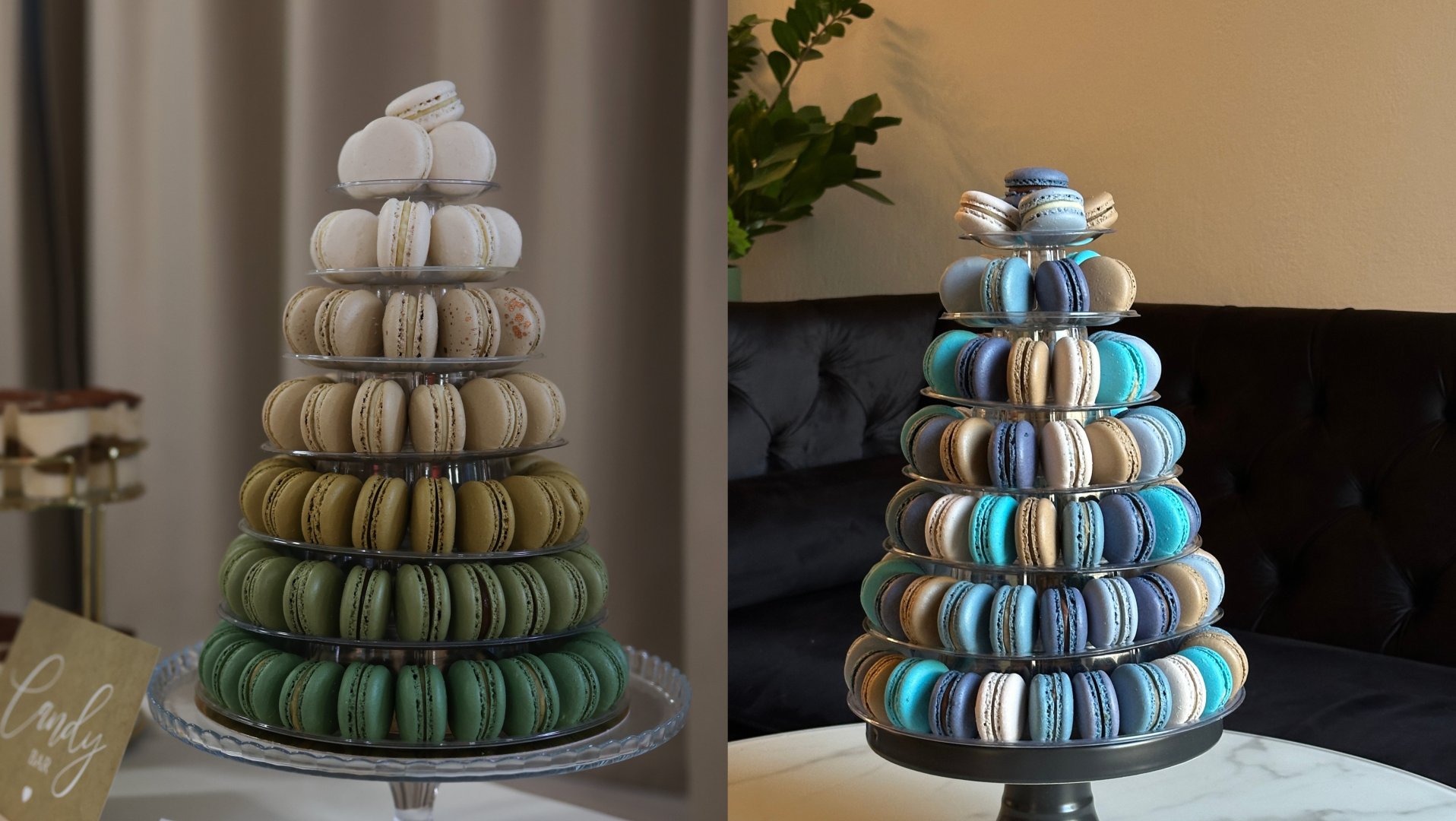 Macarons Tower na redový tanec alebo do candy barov